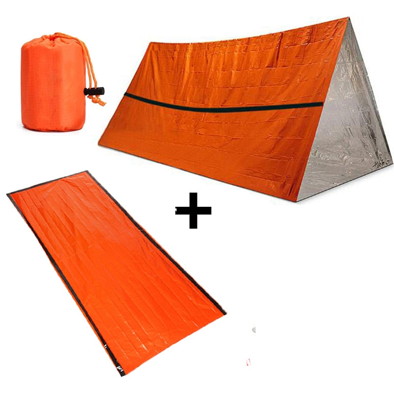 Thermal Waterproof Emergency Sleeping Bag and Raincoat