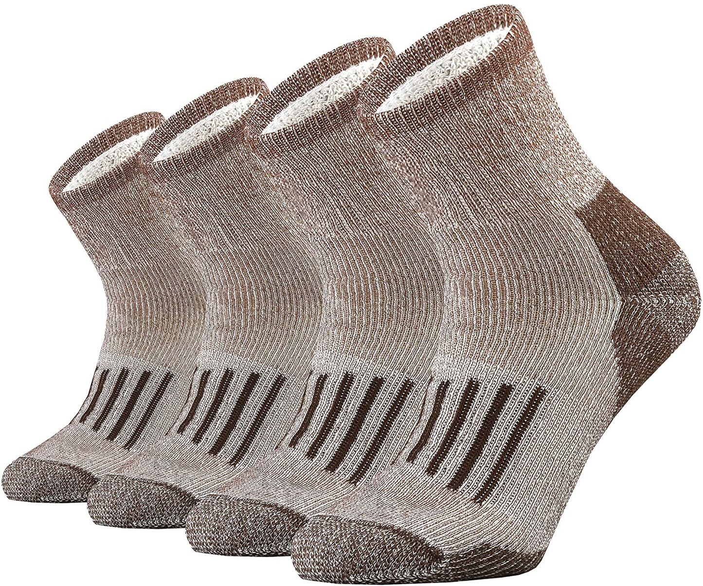 Merino Wool Socks Moisture Wicking Quarter Socks 4 Pairs