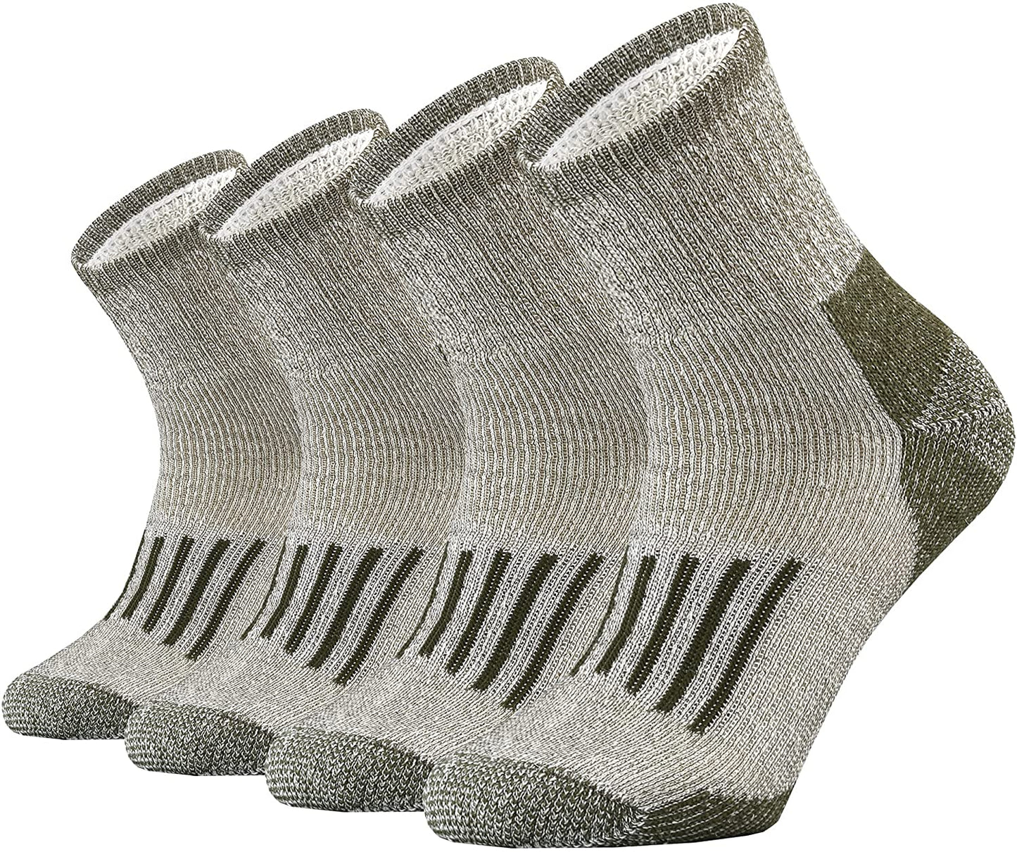 Merino Wool Socks Moisture Wicking Quarter Socks 4 Pairs