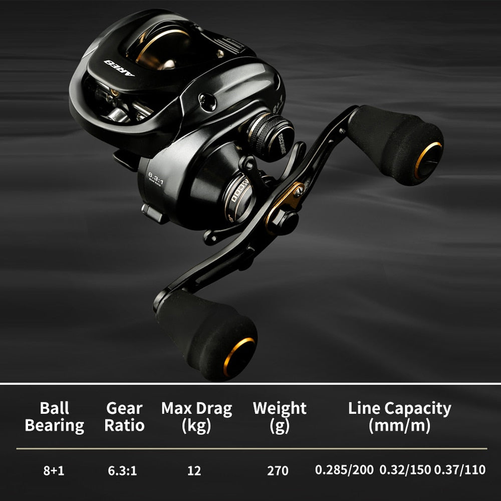 ARES 6.3:1 Gear Ratio 12kg Max Drag Aluminum Baitcasting Reel