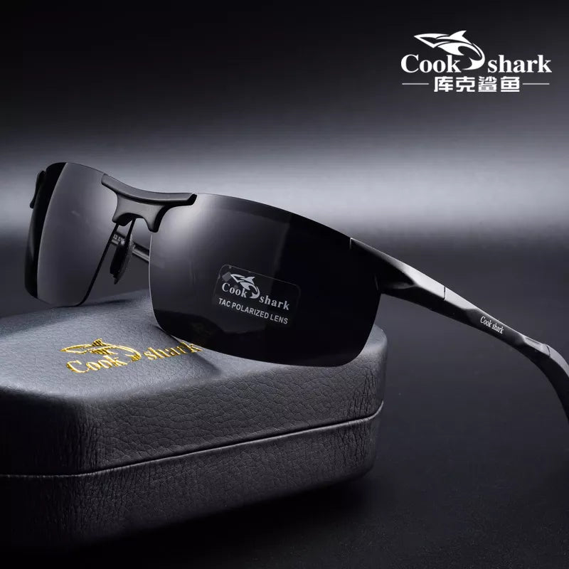 Cook Shark's aluminum magnesium men's HD polarized drivers color sunglasses