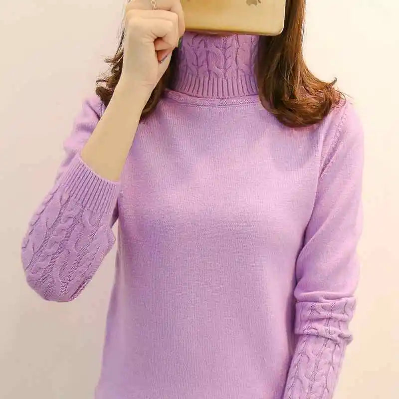 Women Turtleneck Pullover Autumn Winter Sweaters