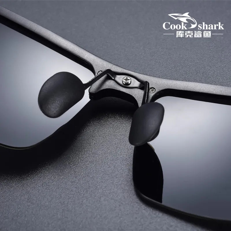 Cook Shark's aluminum magnesium men's HD polarized drivers color sunglasses