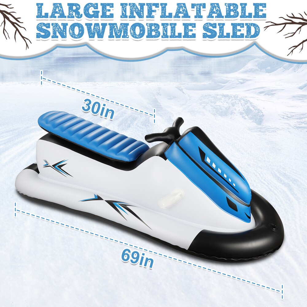 Adults and Kids Inflatable Snow Sled with Handles with tow Rope