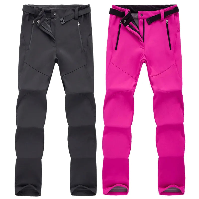 New Winter Women's Waterproof Outdoor Thick Fleece Softshell Sports Trousers