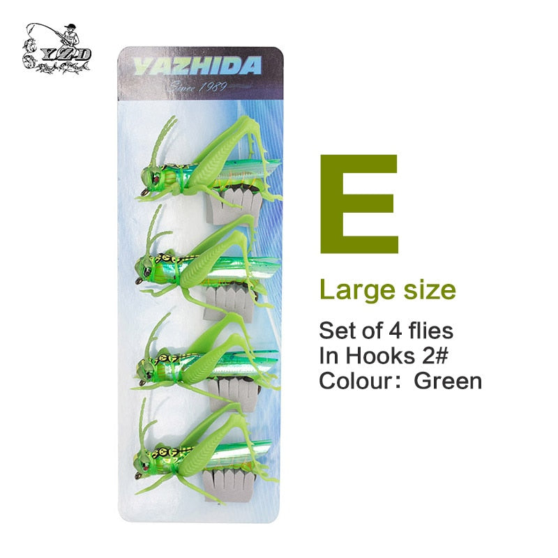 Grasshopper Dry Fly Fishing Flies 4pcs/12pcs