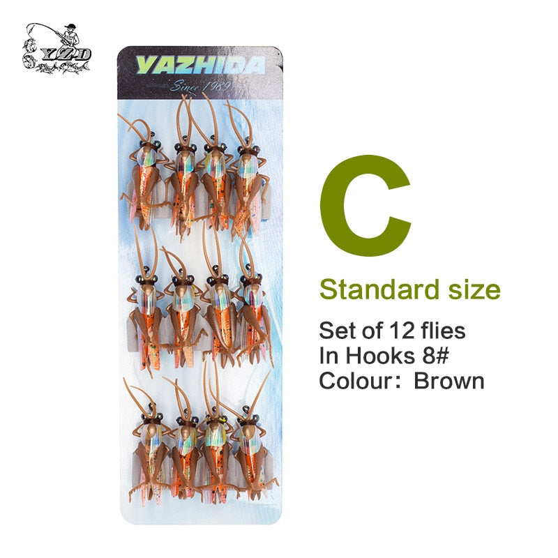 Grasshopper Dry Fly Fishing Flies 4pcs/12pcs