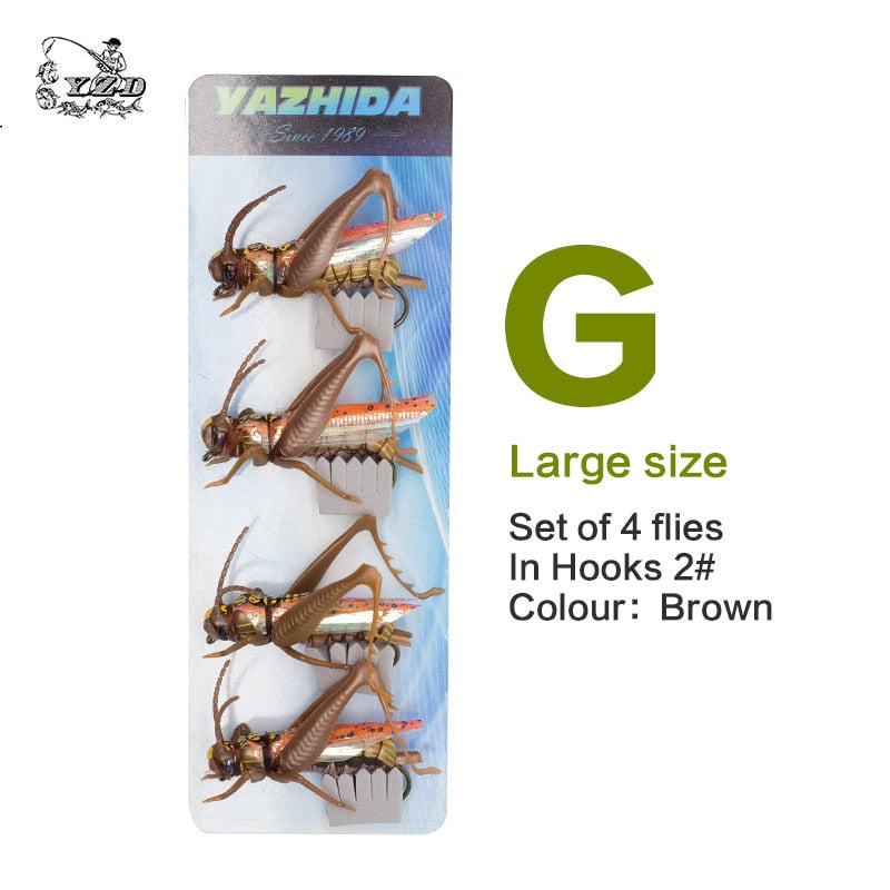 Grasshopper Dry Fly Fishing Flies 4pcs/12pcs