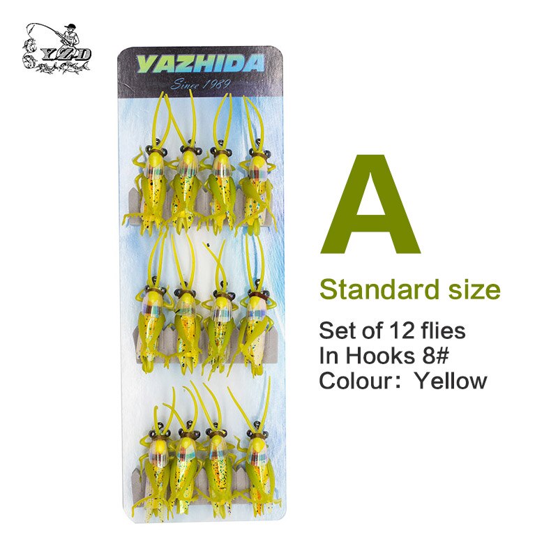 Grasshopper Dry Fly Fishing Flies 4pcs/12pcs