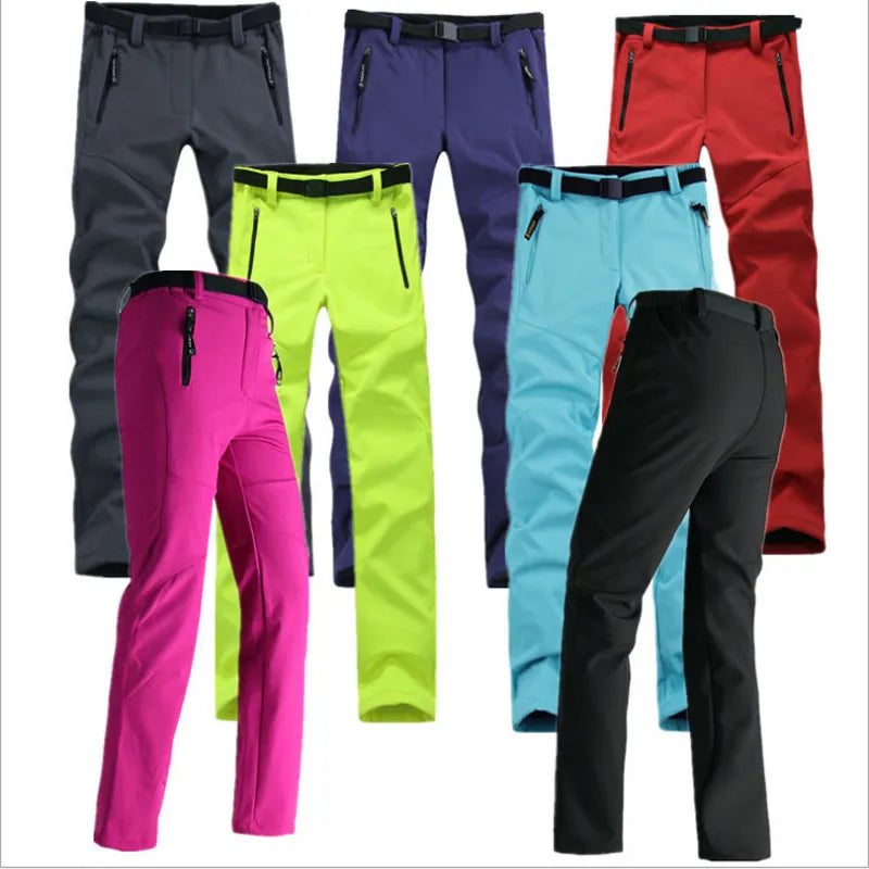 New Winter Women's Waterproof Outdoor Thick Fleece Softshell Sports Trousers