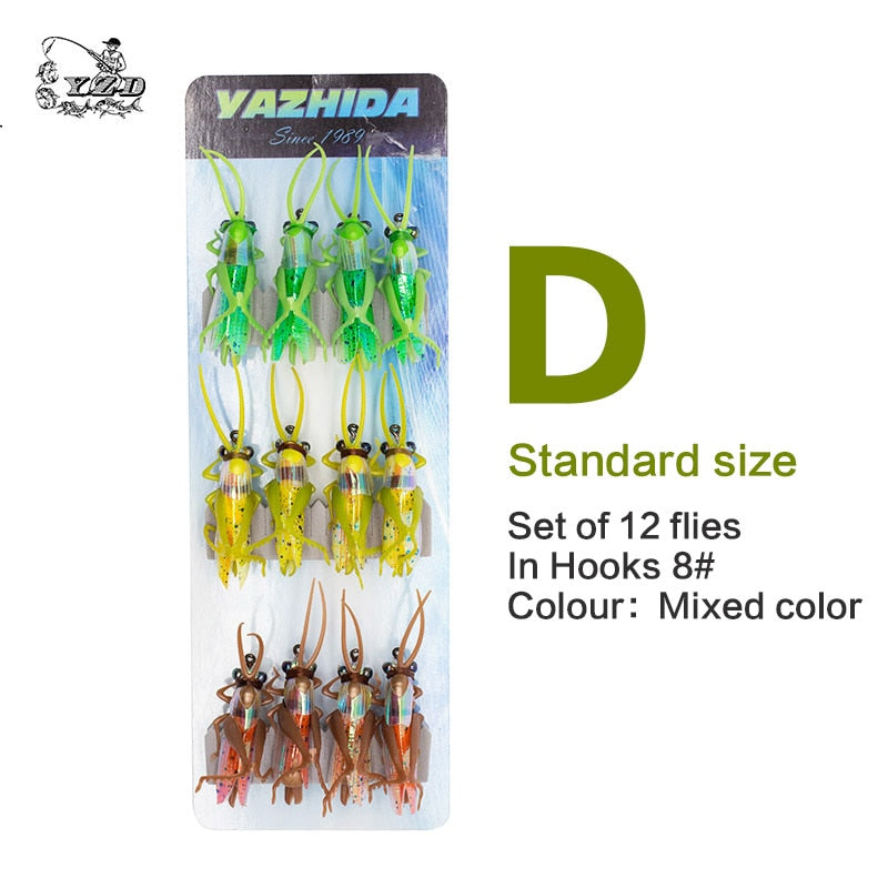 Grasshopper Dry Fly Fishing Flies 4pcs/12pcs