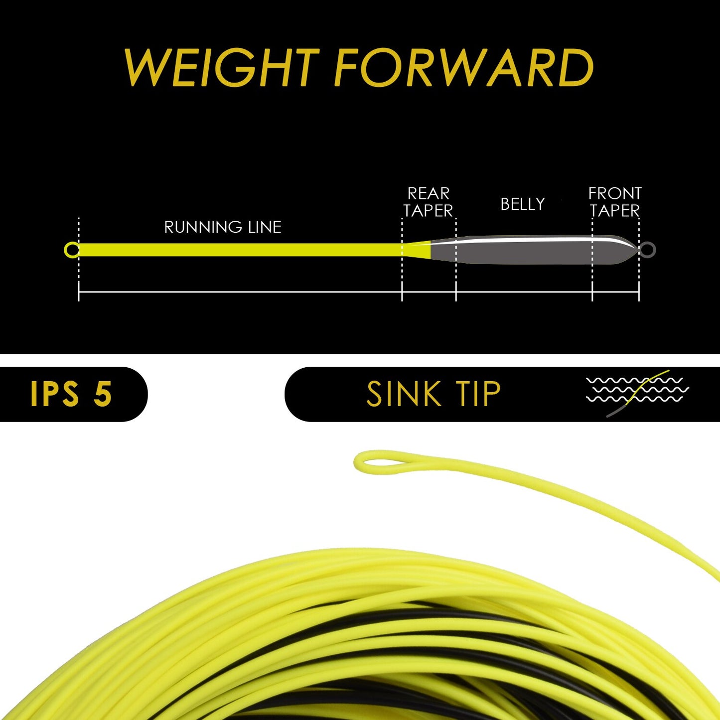 SF 100 FT Hi-Viz Sinking Fly Fishing Line