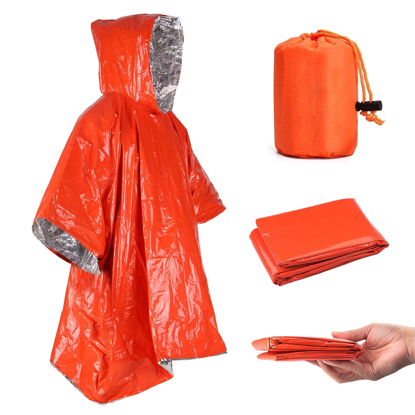 Thermal Waterproof Emergency Sleeping Bag and Raincoat