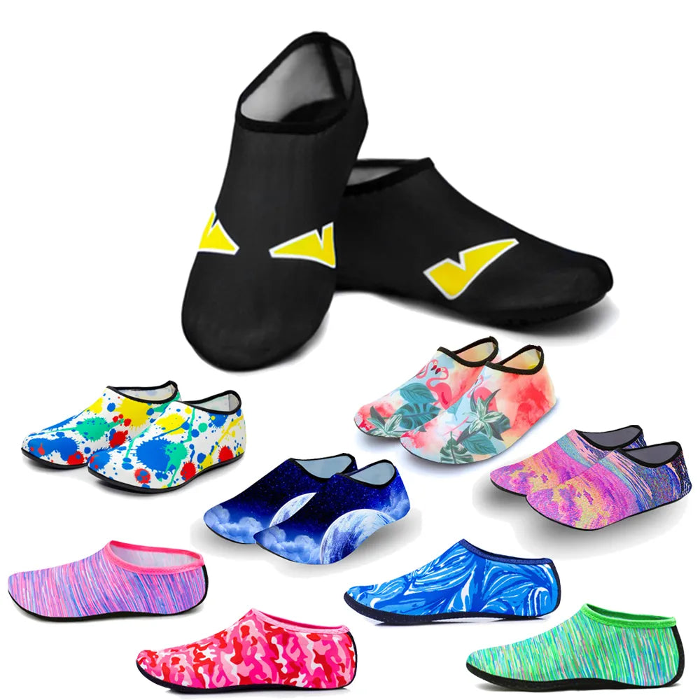 Men Women Kids Water Sport Beach Swimming Multi Print Anti Slip Surf Diving Underwater Shoes