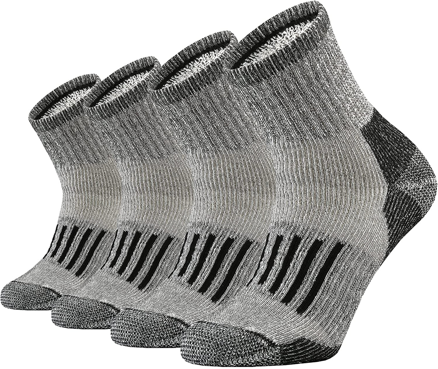 Merino Wool Socks Moisture Wicking Quarter Socks 4 Pairs