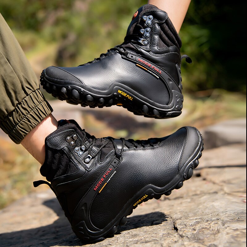 Cow Leather Waterproof Trekking Climbing Hiking Boots For Women