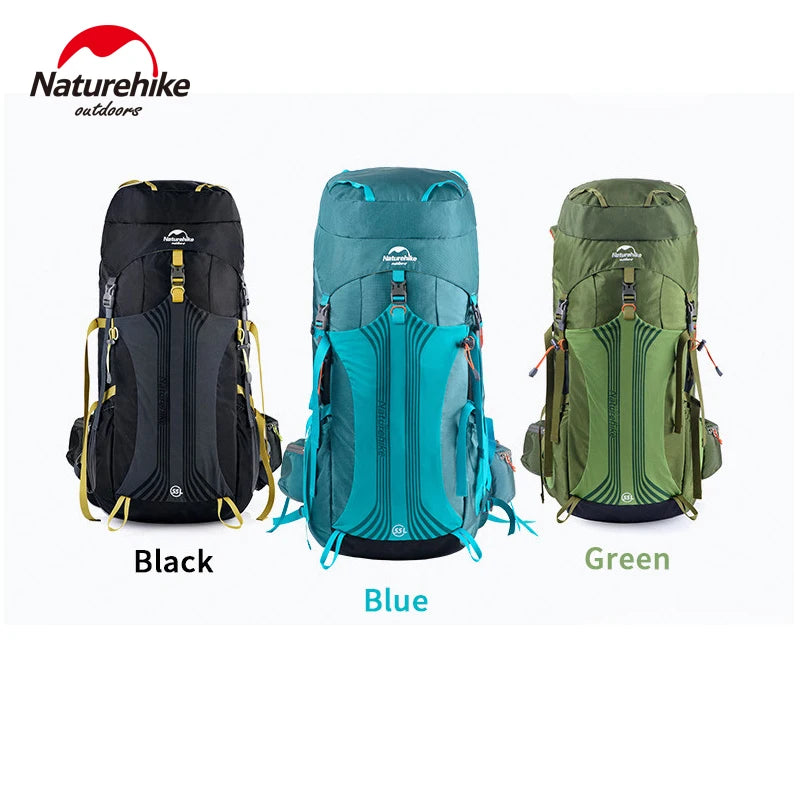 45L 55L 65L  Camping Climbing Hiking Waterproof  Rucksack With Rain Cover