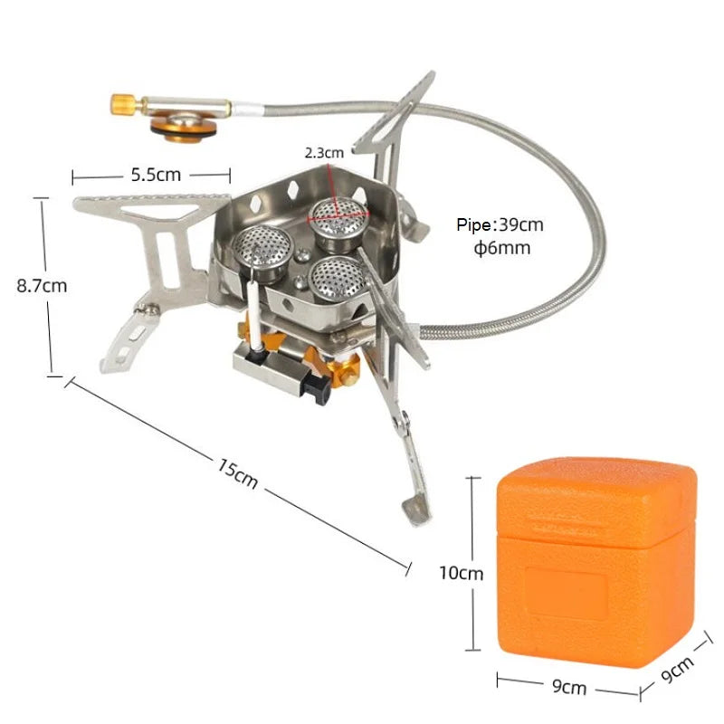 Outdoor Portable Three Head Windproof Camping Stove