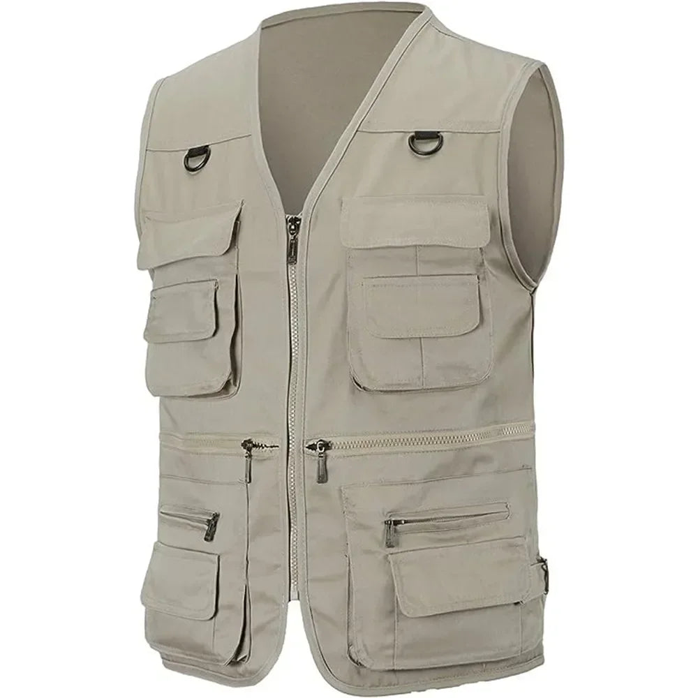 Summer Men Multi-pocket Tactical Type Hiking Fishing Vest