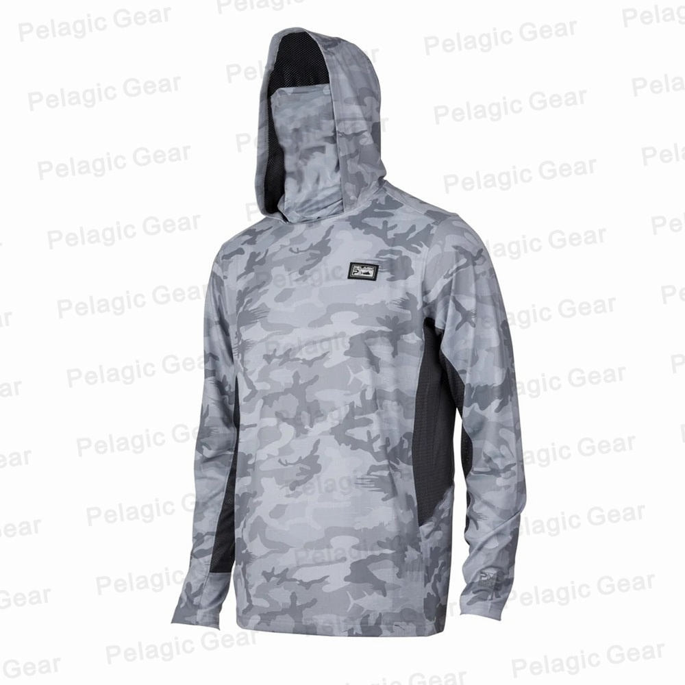 Pelagic Summer Long Sleeve UPF50 Quick Dry Breathable Hooded Anti-UV Fishing Shirt