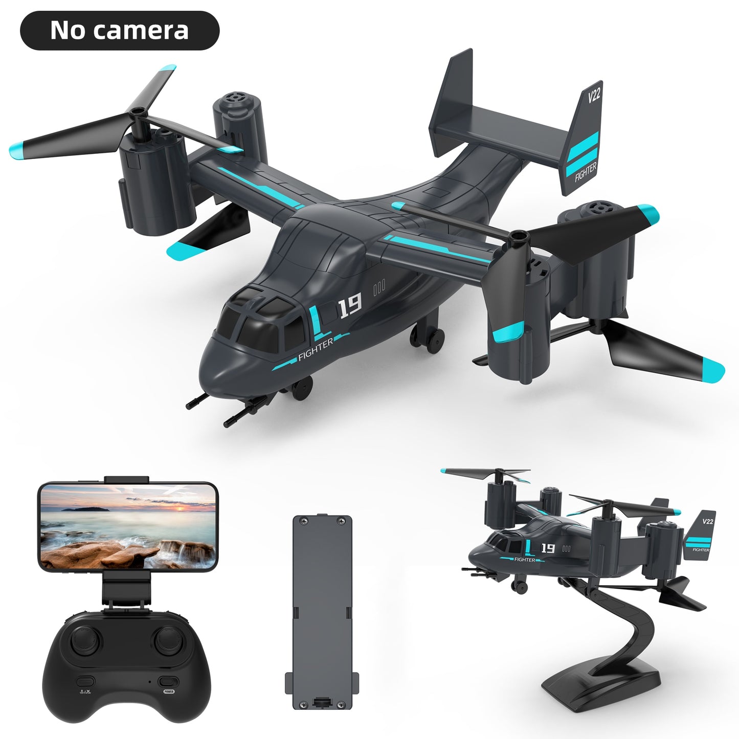 480P Remote Control V-22 Helicopter Drone Fighter Plane