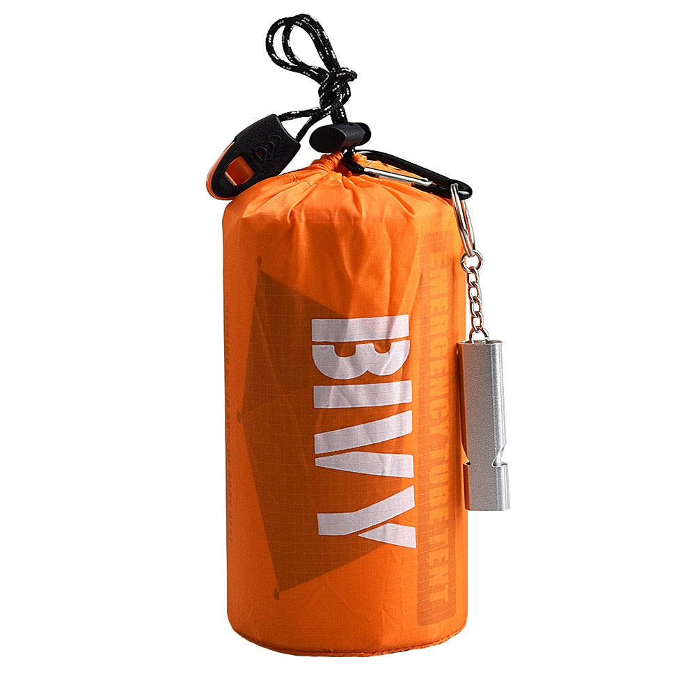 2 Person Emergency Sleeping Bag Waterproof Survival Tube Tent Kit