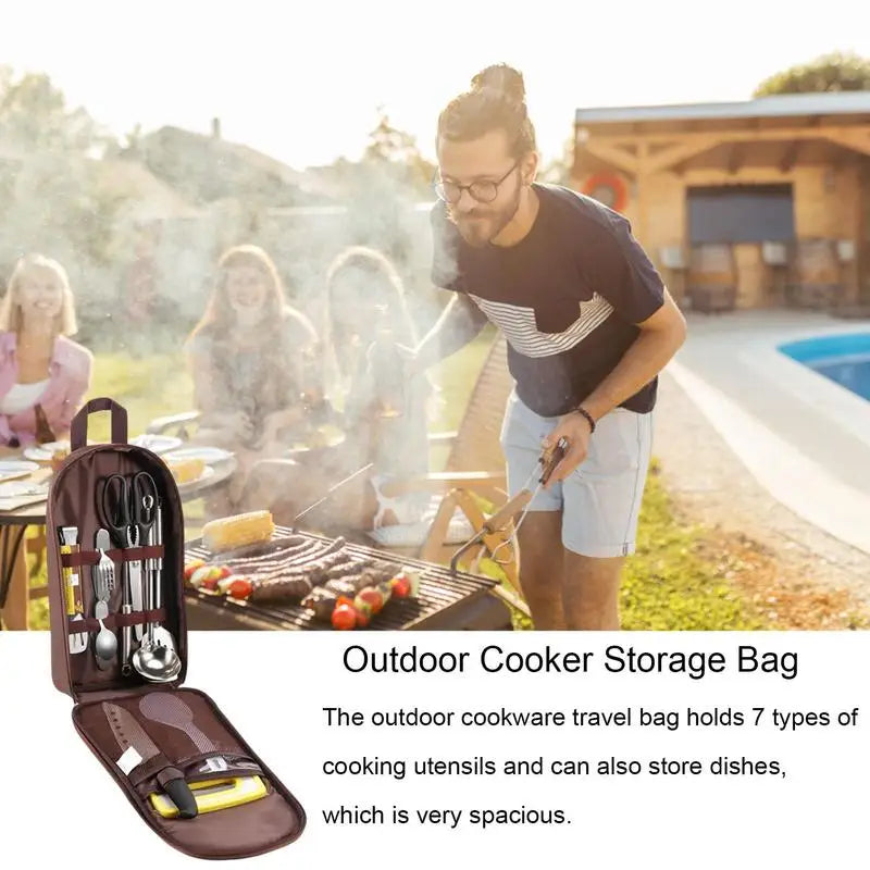 Outdoor Camping Cooking Utensil Cookware Container Bag