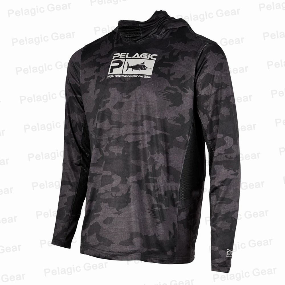 Pelagic Summer Long Sleeve UPF50 Quick Dry Breathable Hooded Anti-UV Fishing Shirt