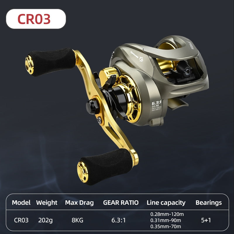 Ultralight High Speed 6.3:1 Gear Ratio 12+1BB Fresh and Saltwater Magnetic Brake System Fishing Reel