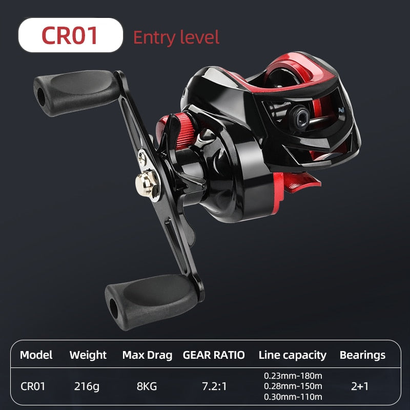 Ultralight High Speed 6.3:1 Gear Ratio 12+1BB Fresh and Saltwater Magnetic Brake System Fishing Reel