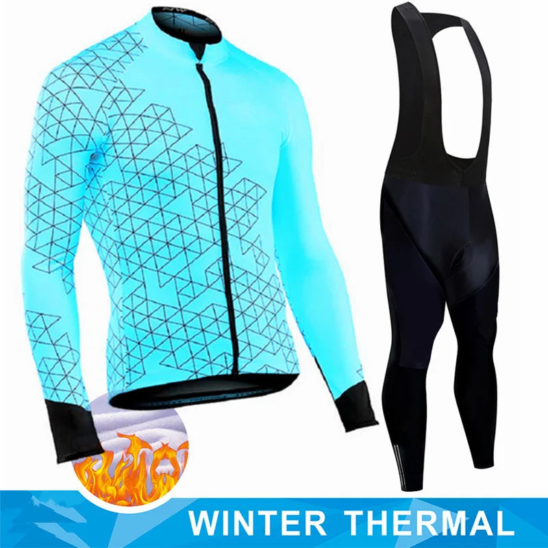 Men's Winter Thermal Fleece Cycling Outfit