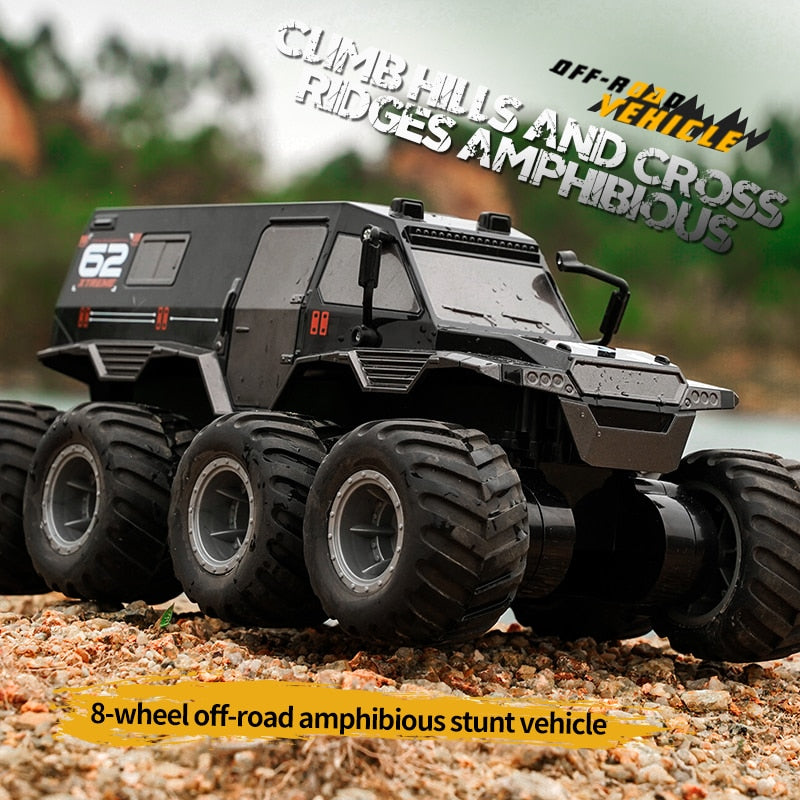 8x8 RC Off-road Amphibious Waterproof Crawler Stunt Vehicle