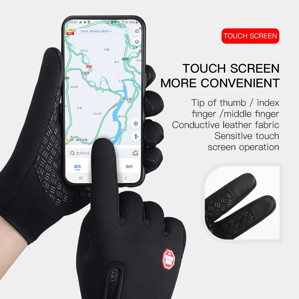 Windproof Non Slip Touchscreen Winter Fleece Gloves for Men and Women