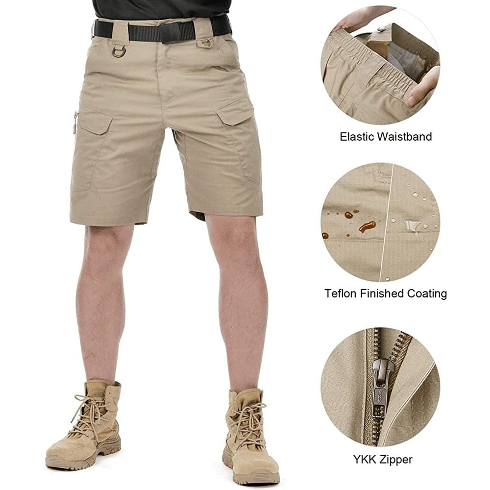 Men Urban Military Style Quick Dry Multi pocket Waterproof Wear Resistant Cargo Shorts