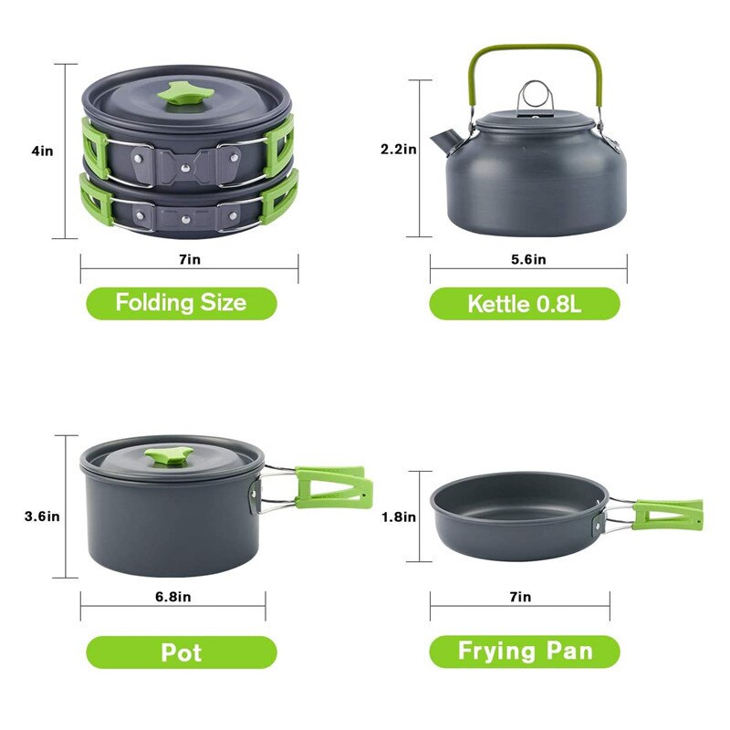 Outdoor Aluminum Camping Cookware Cooking Kit  with Hiking Picnic Tableware Equipment