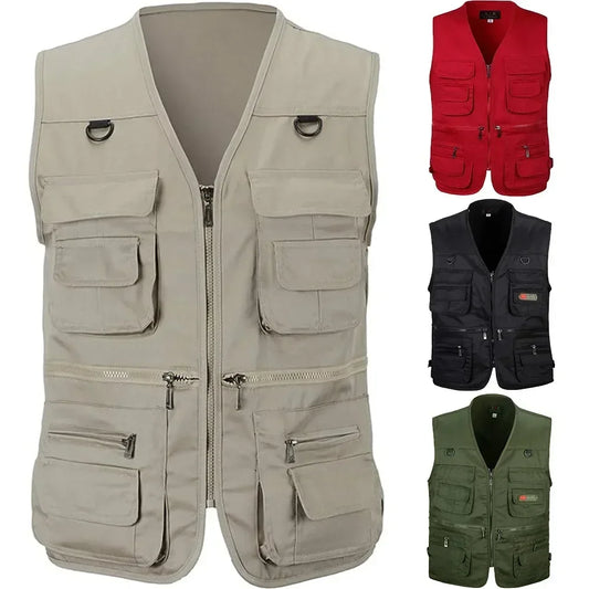 Summer Men Multi-pocket Tactical Type Hiking Fishing Vest