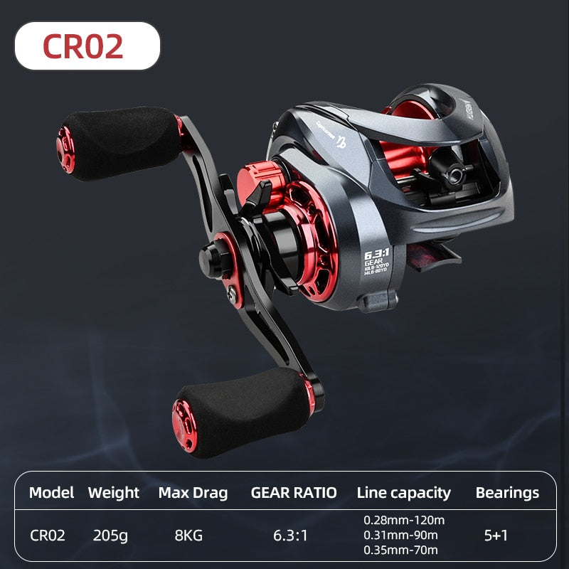 Ultralight High Speed 6.3:1 Gear Ratio 12+1BB Fresh and Saltwater Magnetic Brake System Fishing Reel