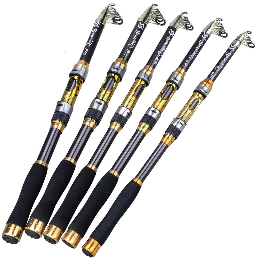 2.1m-3.6m Telescopic Carbon Spinning Fishing Rod