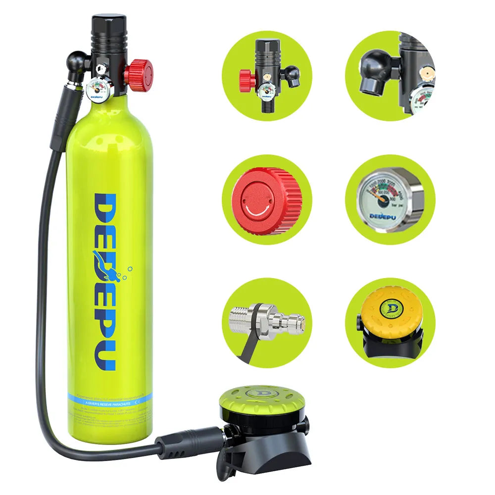 DEDEPU Professional Diving Equipment  Underwater Breathing Device 1L Reuseable Scuba Kit Water Pump