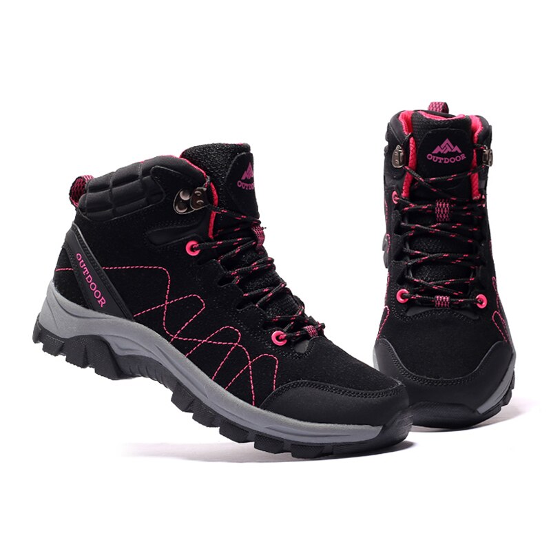 Women Ankle Suede Leather Hiking Boots Outdoor Trekking Shoes