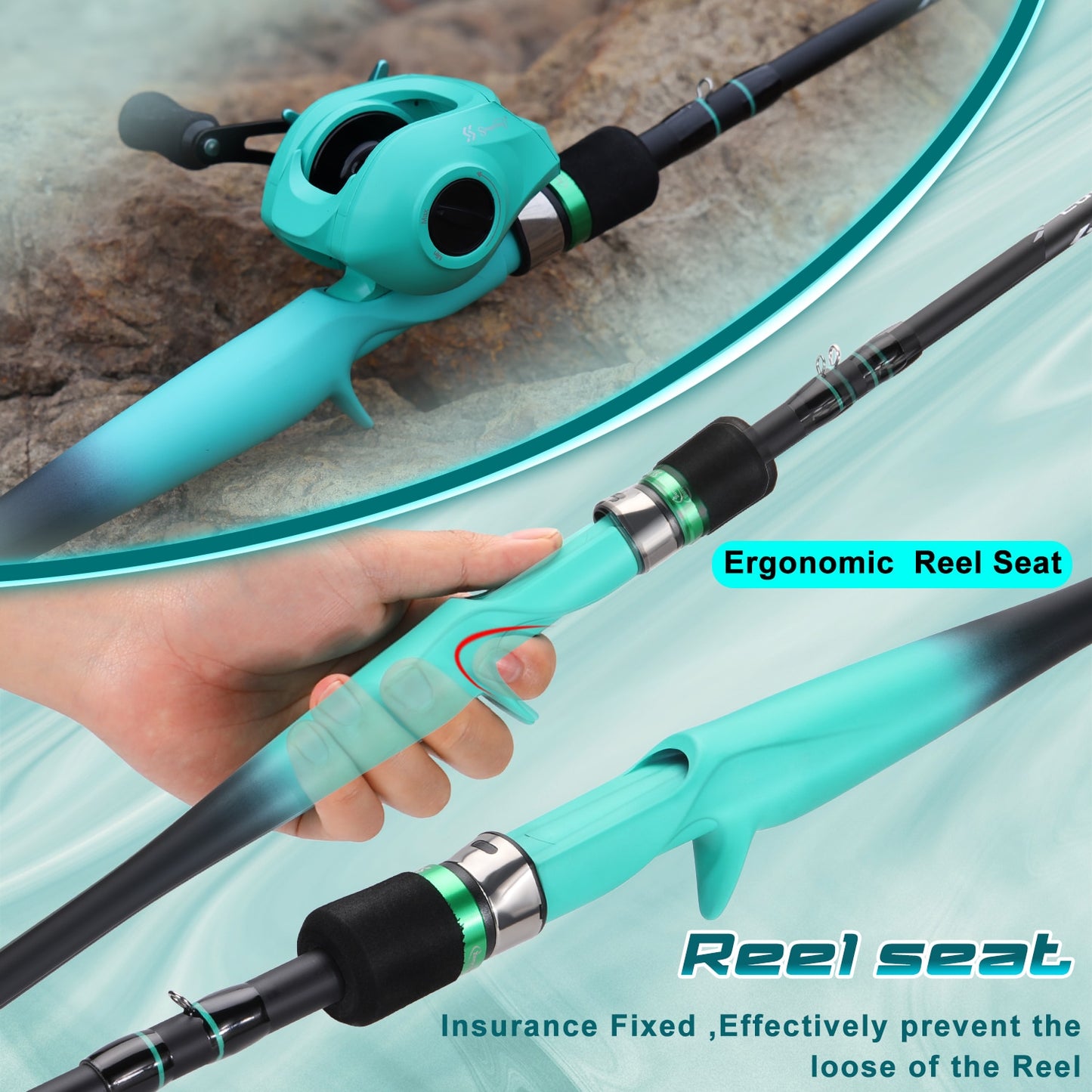 Max Drag 8kg Carbon Fiber Rod and Reel Set 1.8m 2.1m