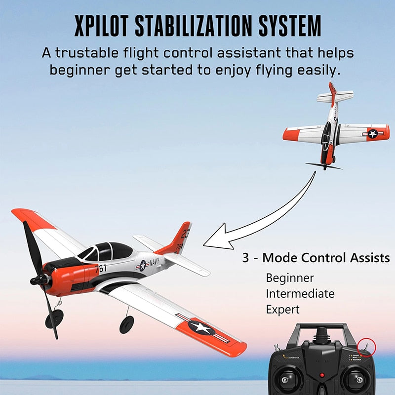 2.4G 4CH Warbird Fully Aerobatic Remote Control T28 Trojan Aircraft