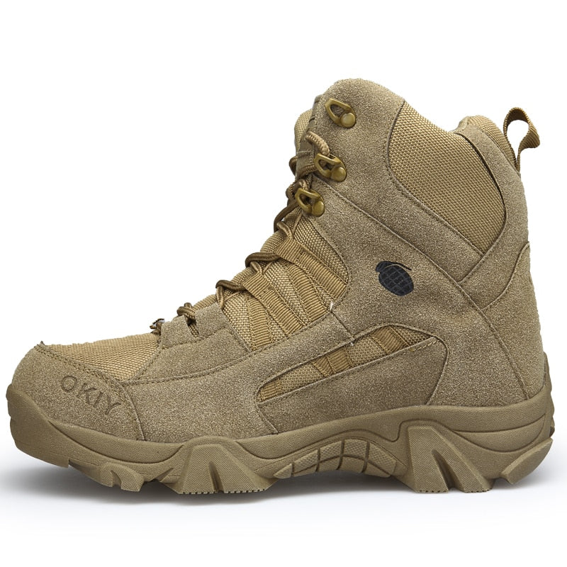 Mens Military Desert Climbing Hiking Waterproof Boots