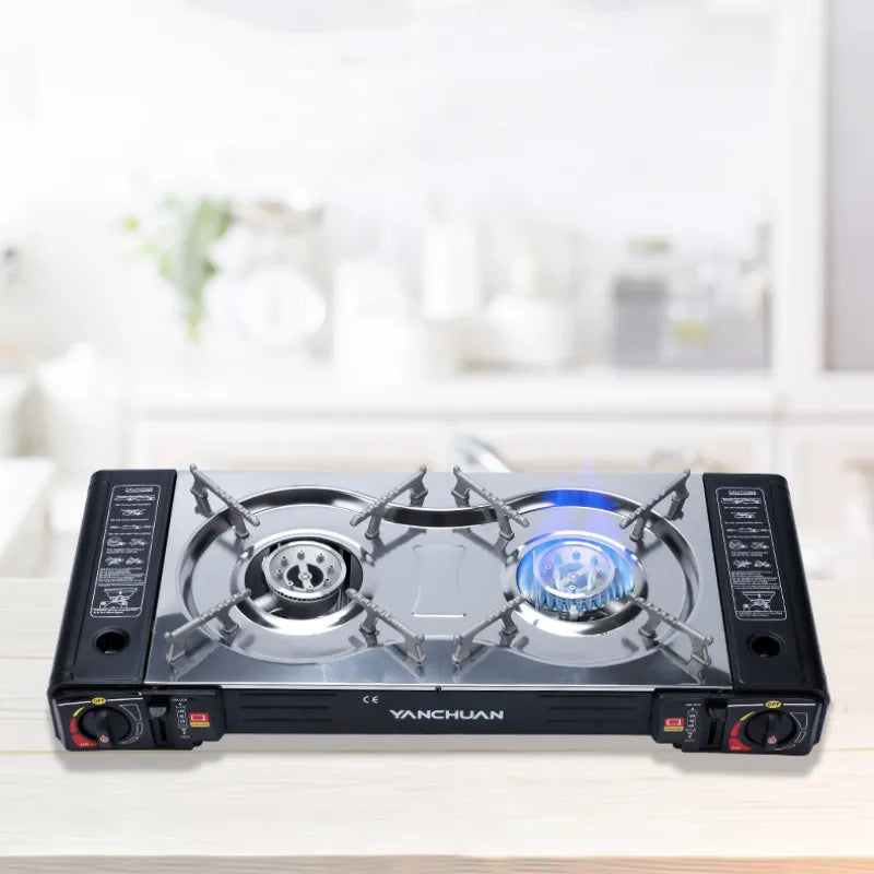 Outdoor Portable  Dual Burner Gas Camping Picnic Stove