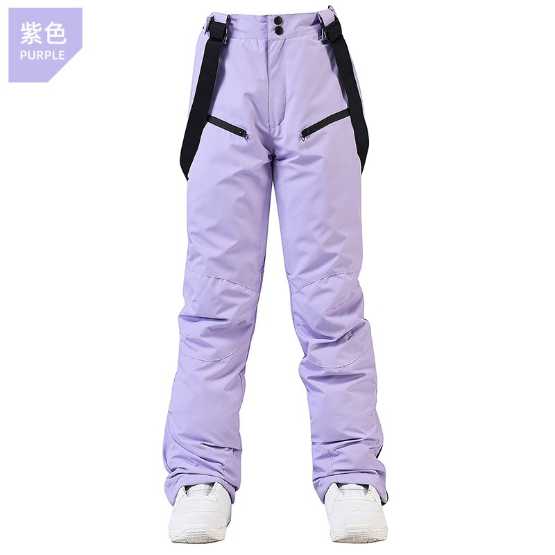 Women Windproof Waterproof Ski and Snowboarding High Quality Suspenders Pants