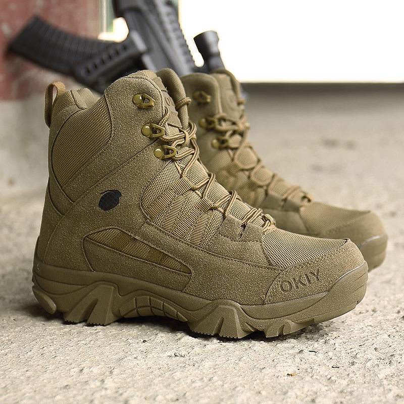 Mens Military Desert Climbing Hiking Waterproof Boots