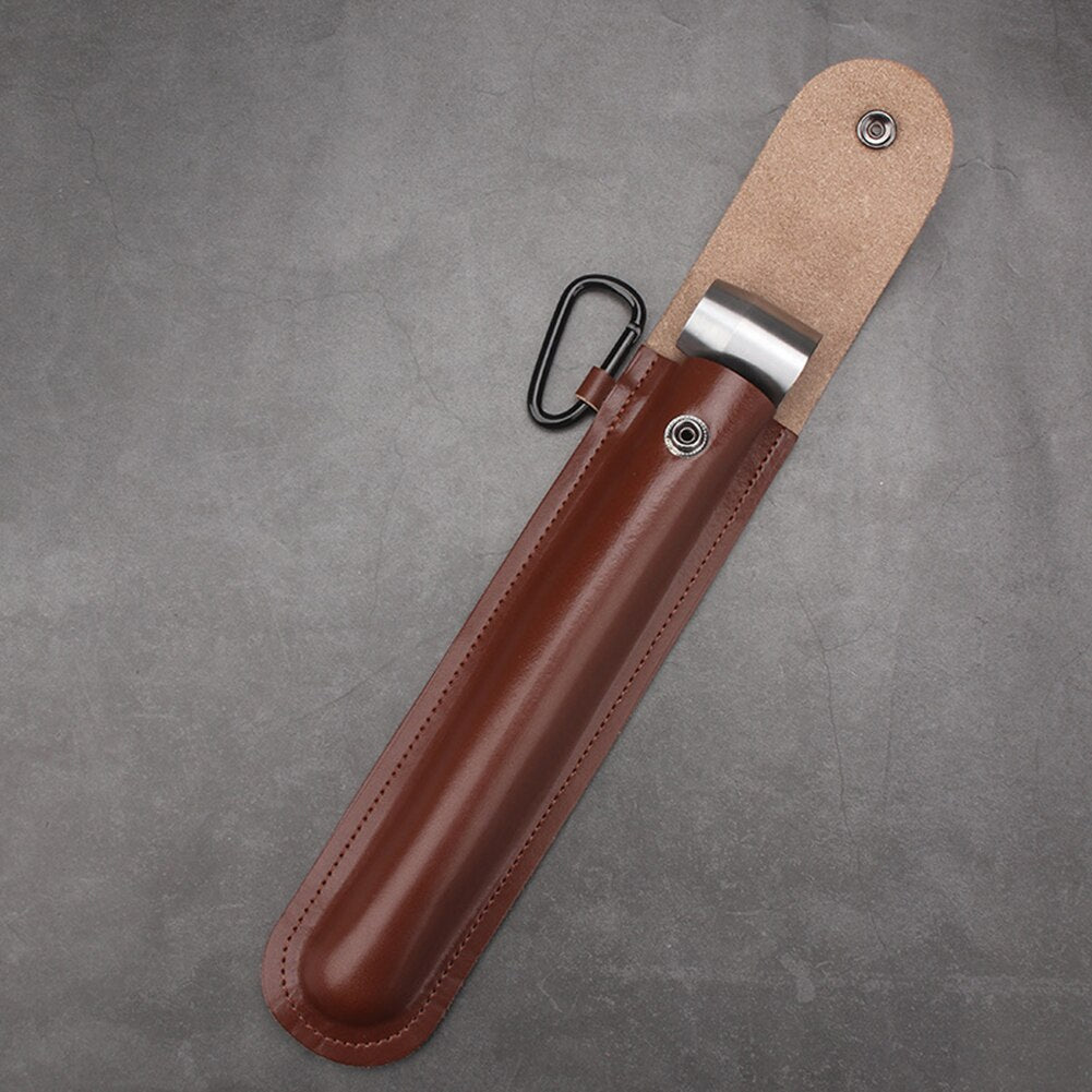 Multifunctional Hand Auger Wrench Survival Gear Wood Drill Bit with Leather Case