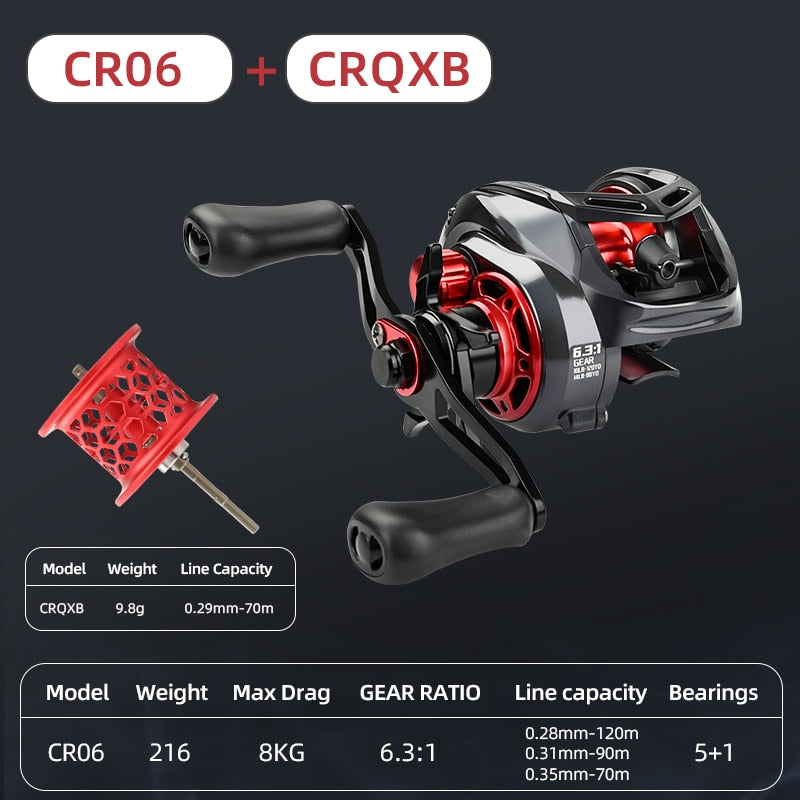 Ultralight High Speed 6.3:1 Gear Ratio 12+1BB Fresh and Saltwater Magnetic Brake System Fishing Reel