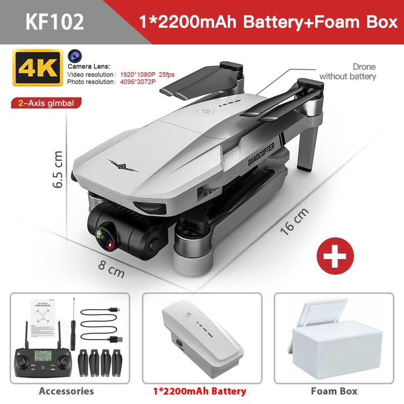 KF102 GPS Drone 4K Professional HD Camera 5G 2-Axis Gimbal Obstacle Avoidance Quadcopter