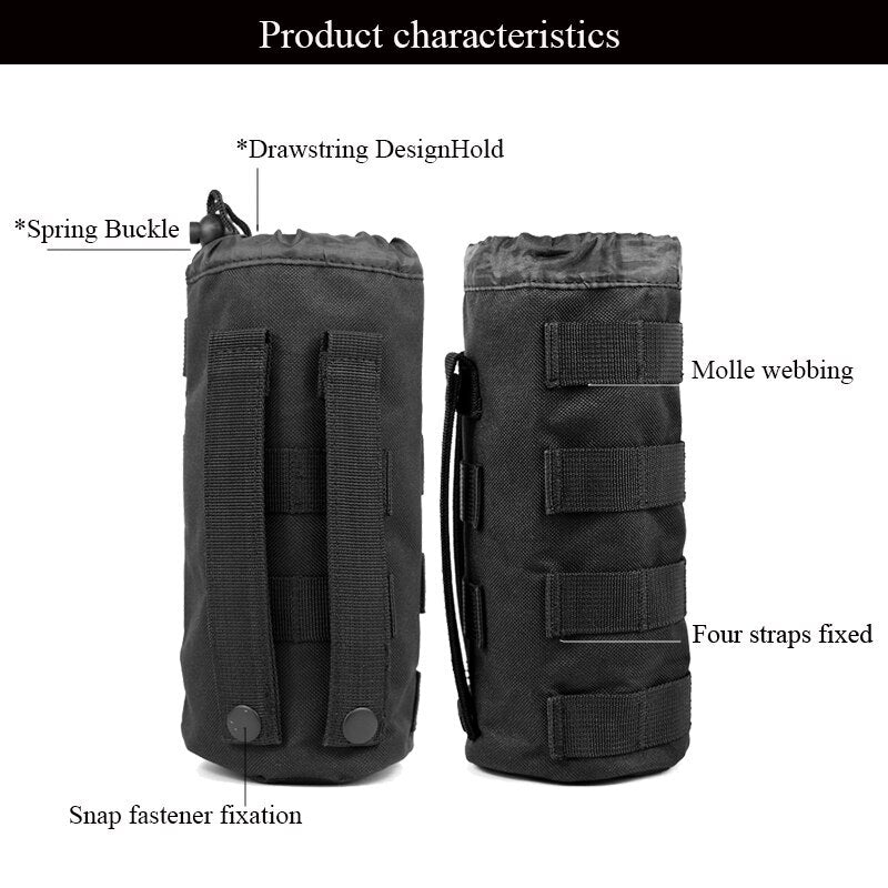 Adjustable Drawstring Tactical Water Bottle Bag